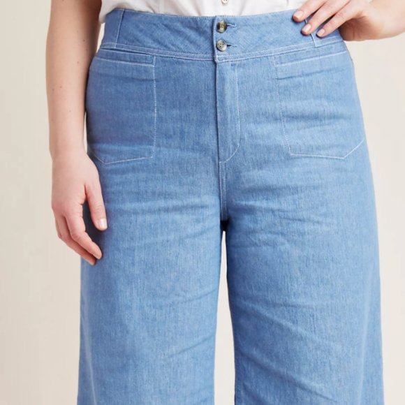 Anthro Pilcro High-Rise Wide-Leg Trouser Jeans 32 - Picture 2 of 16